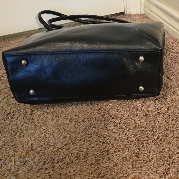 Patricia Nash Black Leather Tote with Double Strap Handles - Picture 5 of 15